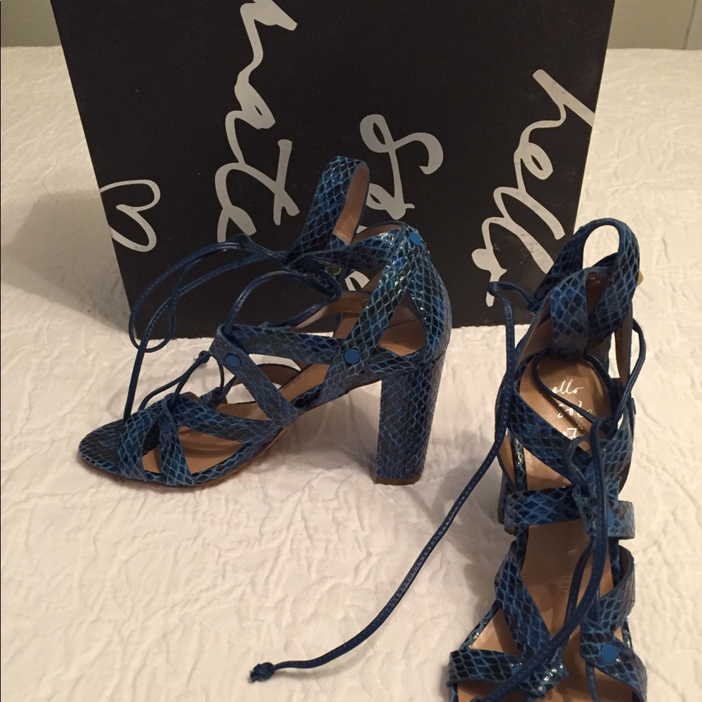 Hello Sole Mate reptile embossed leather sandals